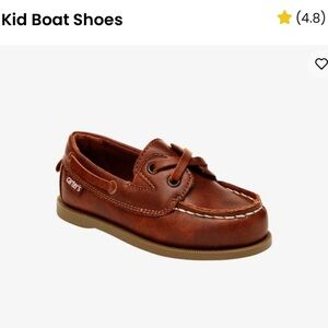BNWOT Carter's Tan Leather Boat Shoes with Plaid Interior size 8